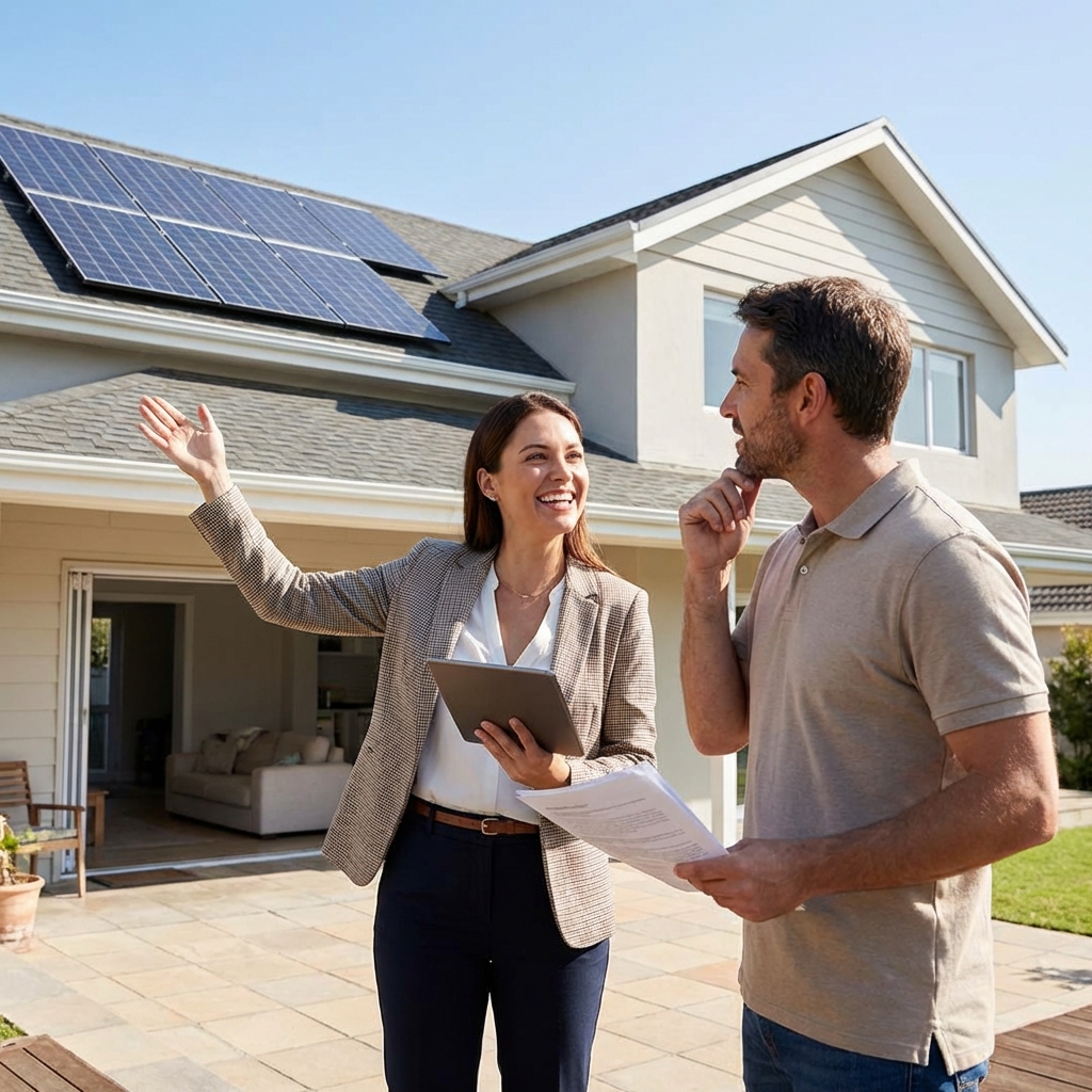 Solar consultation with homeowner